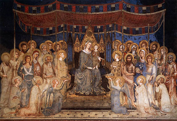 Simone Martini, Maestà, 1312 - 1315, Sala del Mappamondo, Palazzo Pubblico